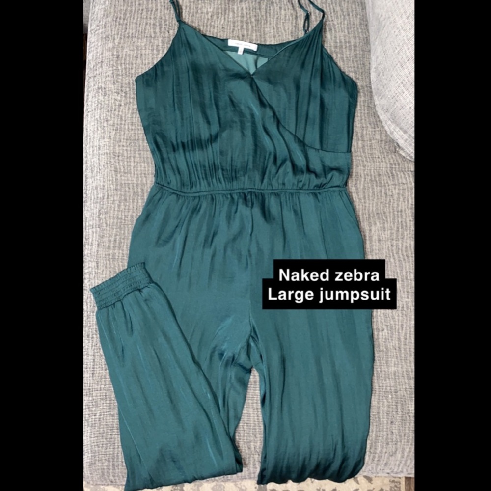 Green silky jumpsuit